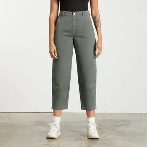 Everlane The Utility Barrel Pant - Pewter Green